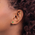 Load image into Gallery viewer, 14K Yellow Gold Emerald Post Earrings 0.4-Carat tw
