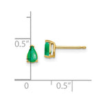 Load image into Gallery viewer, 14K Yellow Gold Emerald Post Earrings 0.4-Carat tw

