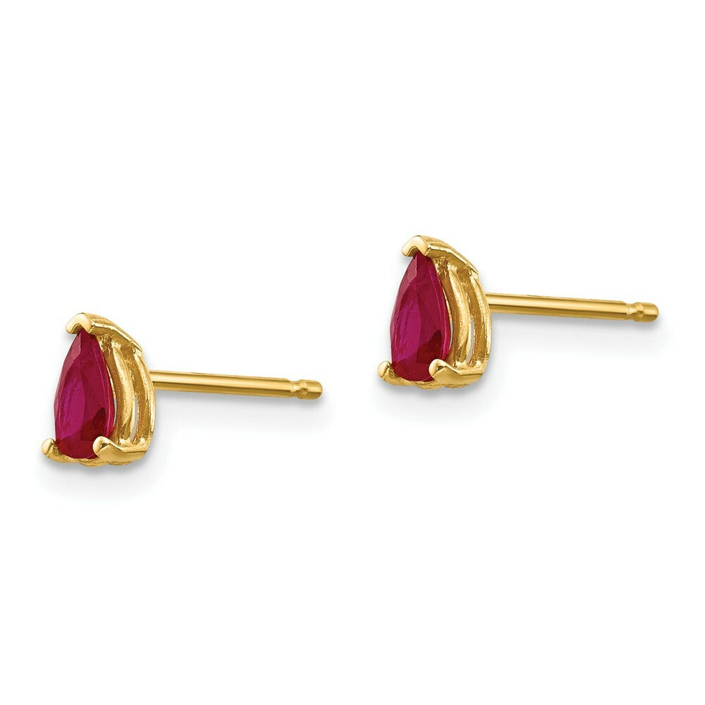 14K Yellow Gold Ruby Ruby Earrings 0.6-Carat tw