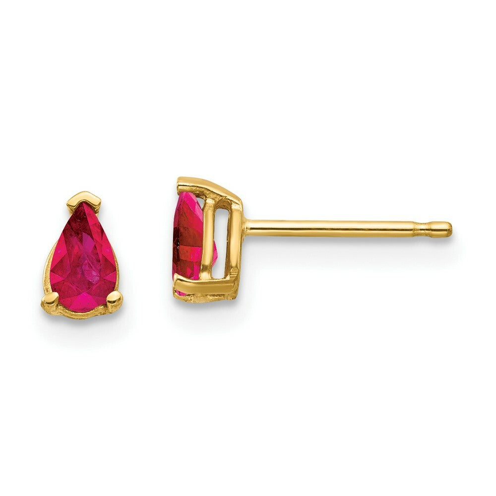 14K Yellow Gold Ruby Ruby Earrings 0.6-Carat tw