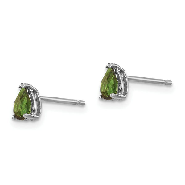 14k White Gold Green Tourmaline Earrings, 0.4-Carat Gemweight