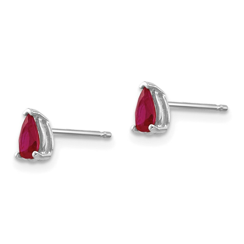 14k White Gold Ruby Earrings, 5/8-Carat Gemweight