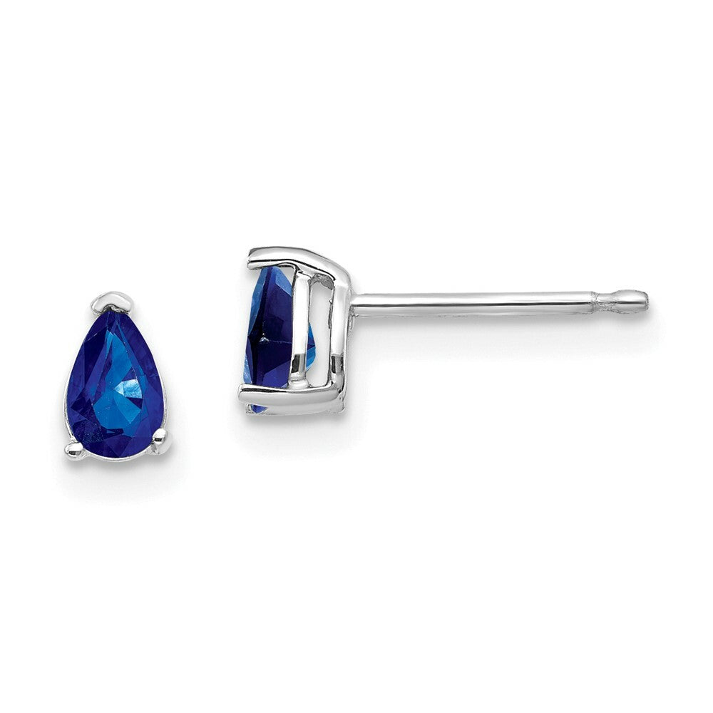 14k White Gold Sapphire Earrings, 5/8-Carat Gemweight