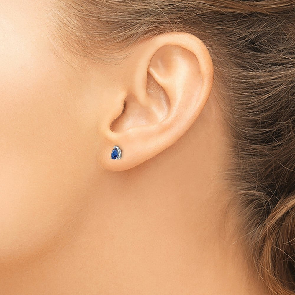 14k White Gold Sapphire Earrings, 5/8-Carat Gemweight