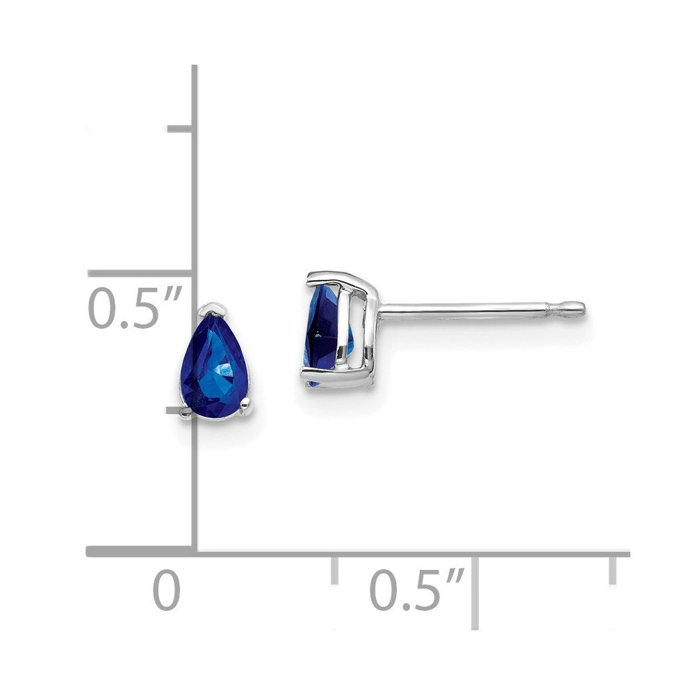 14k White Gold Sapphire Earrings, 5/8-Carat Gemweight