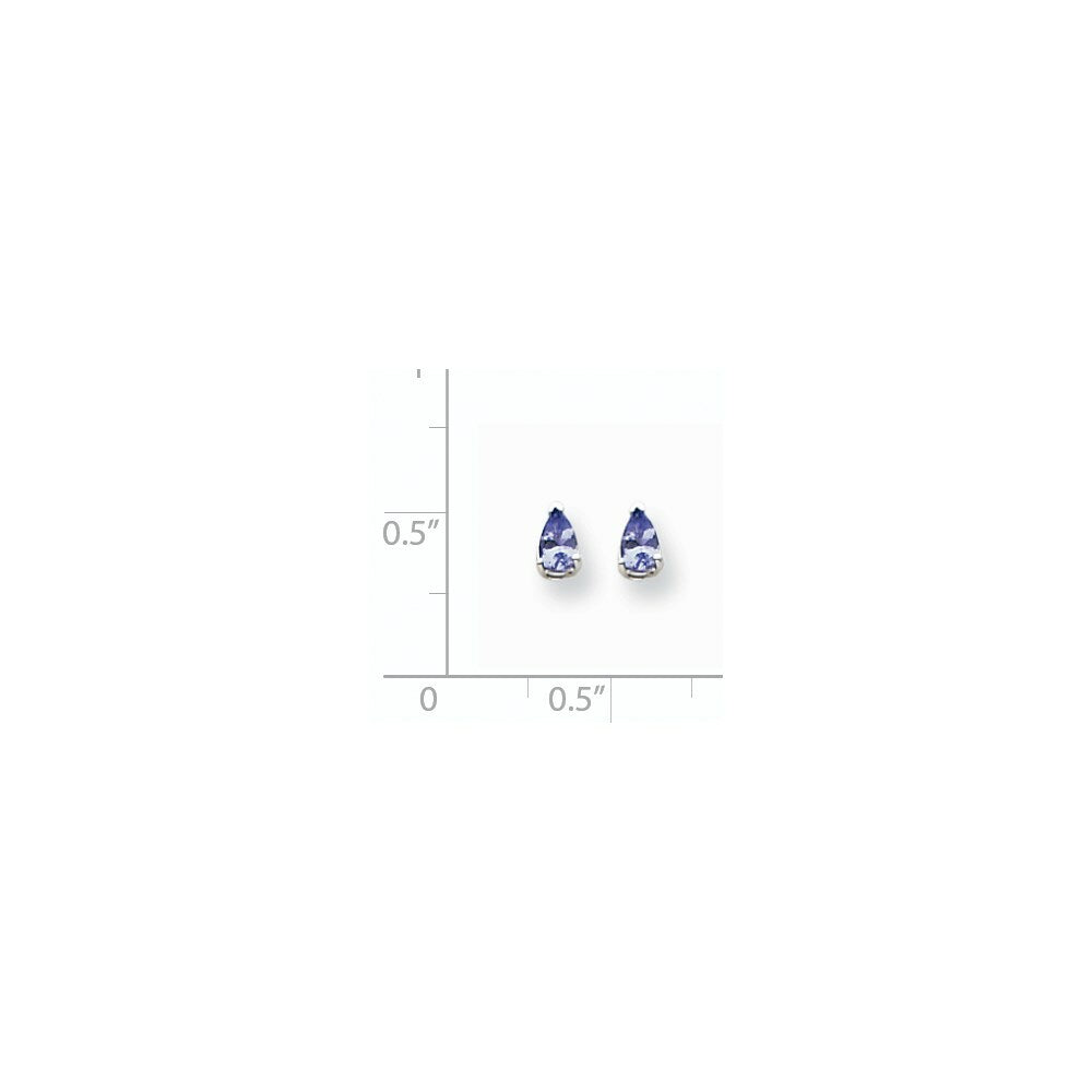 14k White Gold Tanzanite Earrings, 1/2-Carat Gemweight