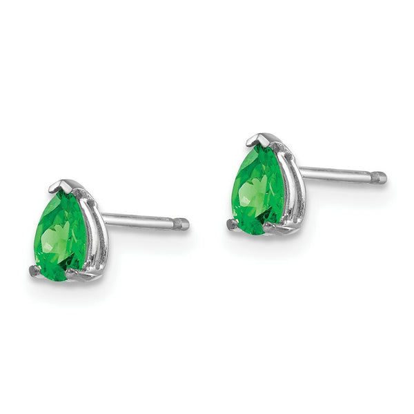 14k White Gold Tsavorite Earrings, 1/2-Carat Gemweight