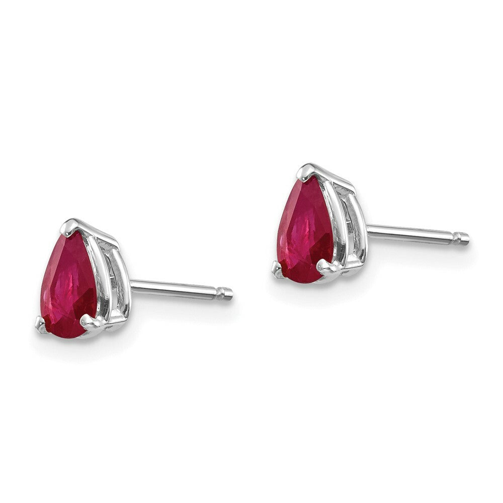 14K White Gold Ruby Earrings 1.04-Carat tw