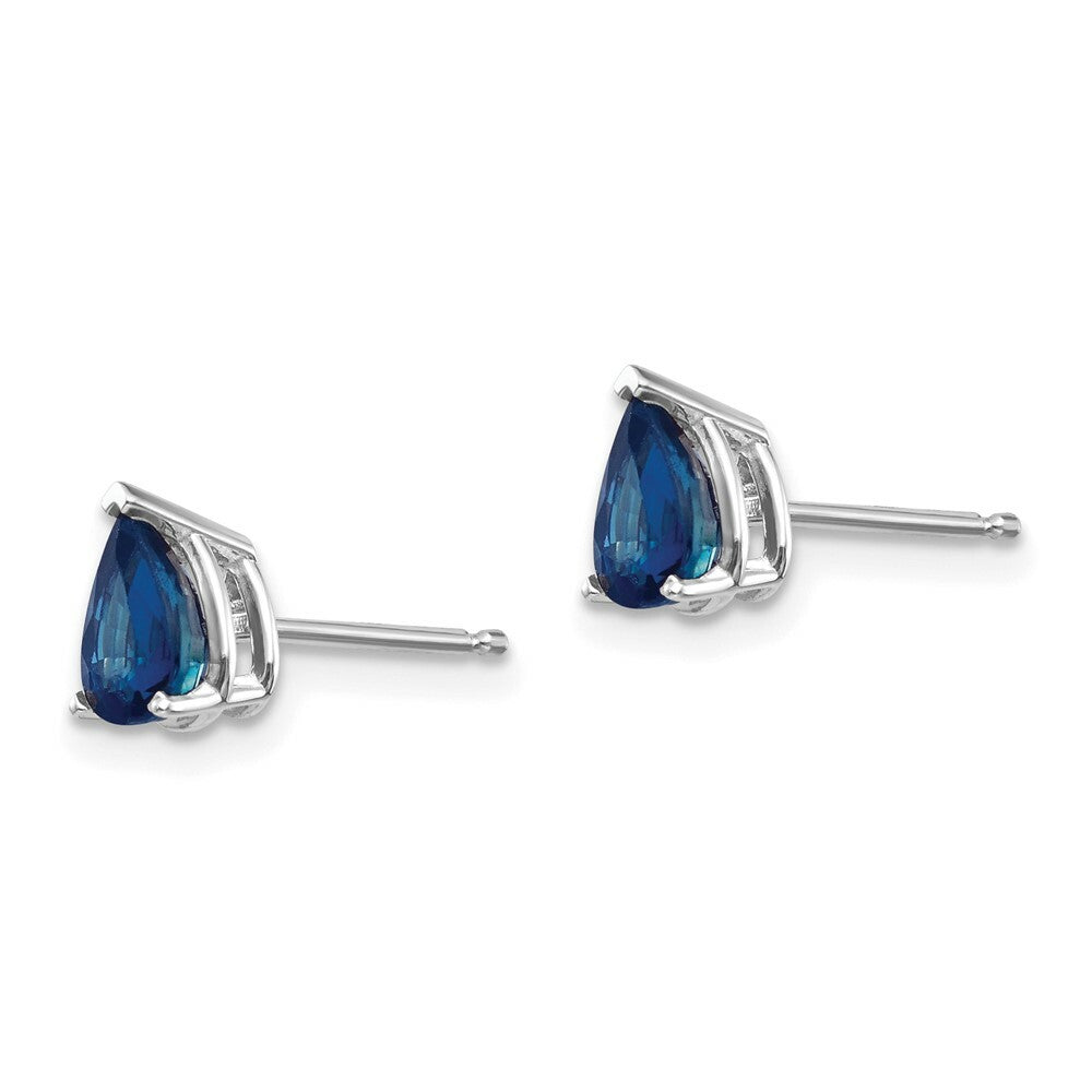 14K White Gold Sapphire Earrings 1.1-Carat tw