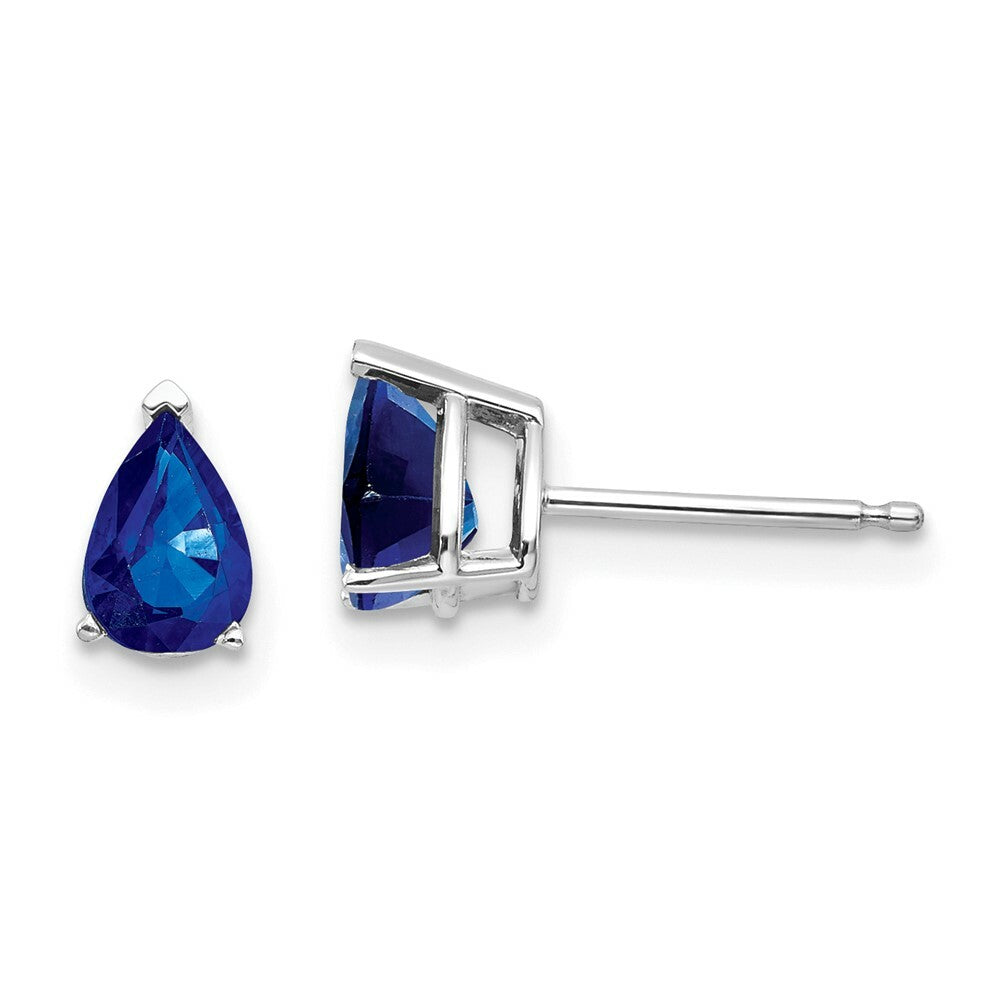 14K White Gold Sapphire Earrings 1.1-Carat tw