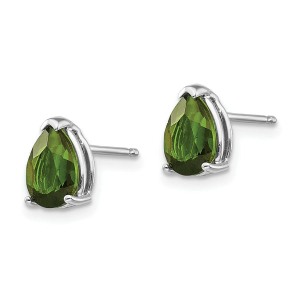 14K White Gold Green Tourmaline Earrings 1.36-Carat tw