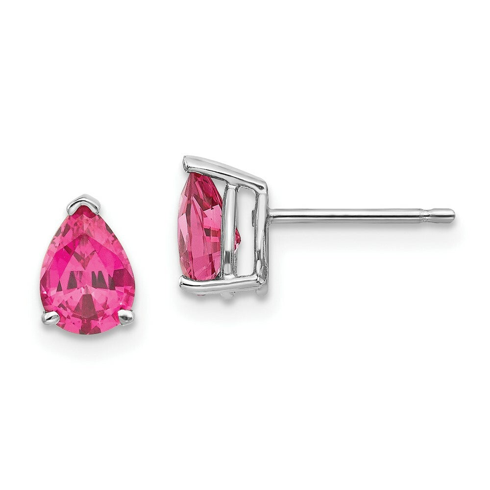 14K White Gold Pink Spinel Earrings 1.7-Carat tw