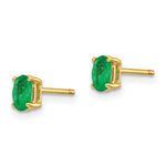Load image into Gallery viewer, 14K Yellow Gold Emerald Post Earrings 0.5-Carat tw
