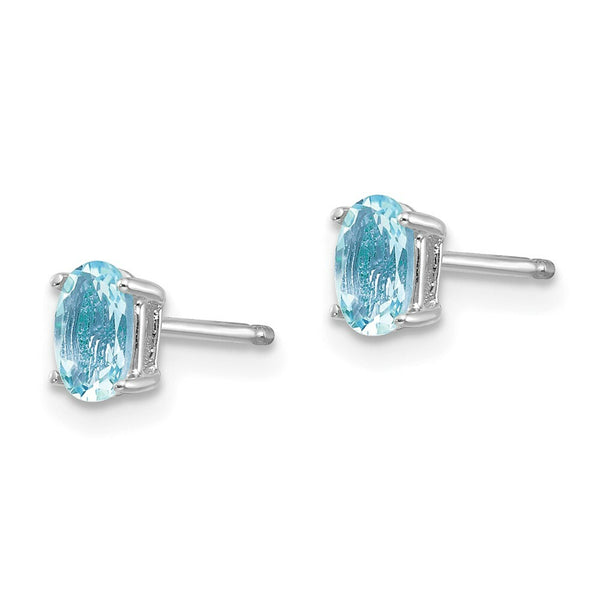 14K White Gold Aquamarine Earrings 0.66-Carat tw