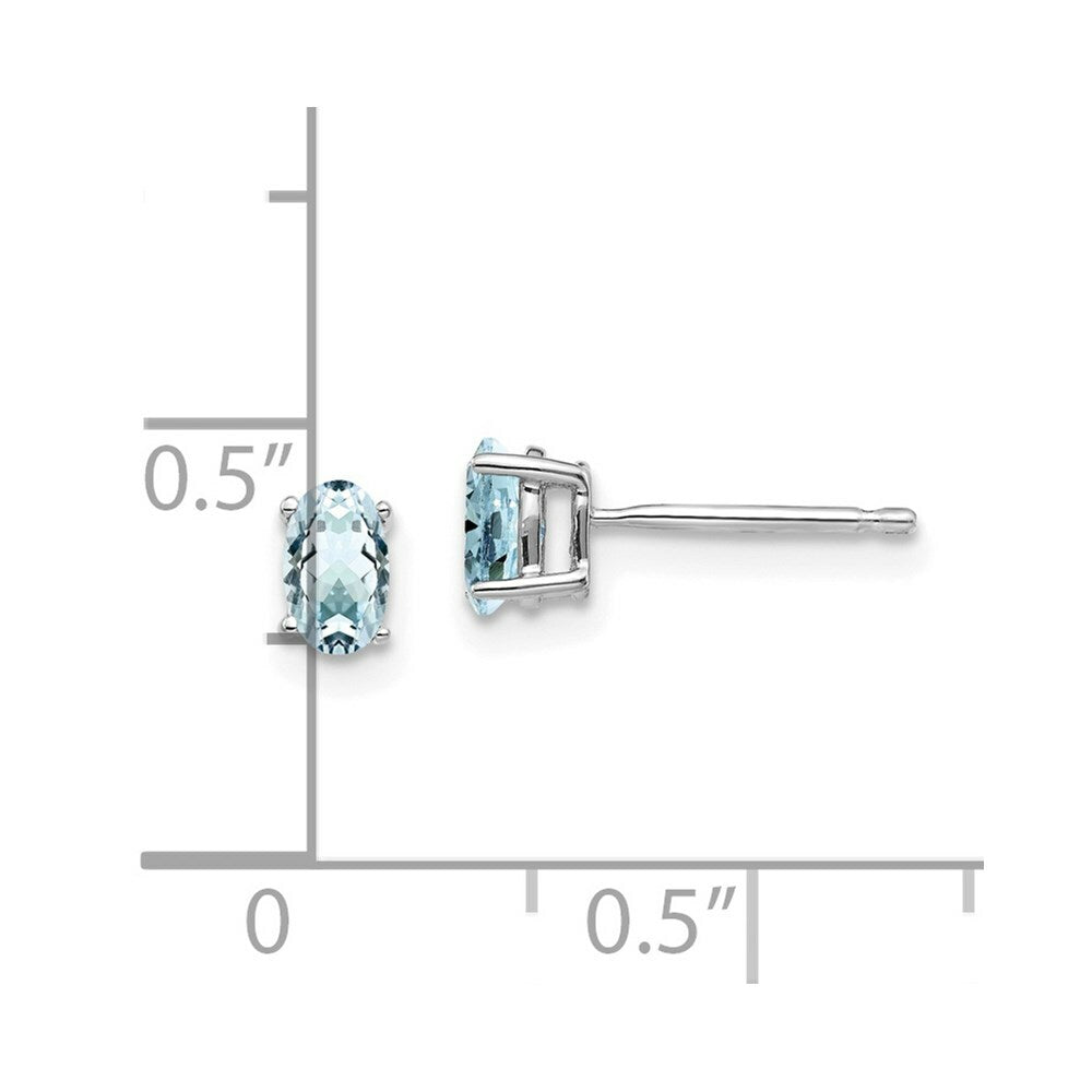 14K White Gold Aquamarine Earrings 0.66-Carat tw