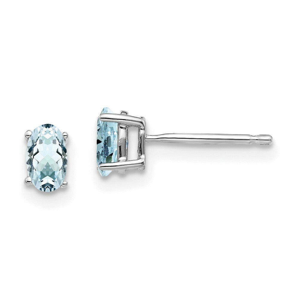 14K White Gold Aquamarine Earrings 0.66-Carat tw