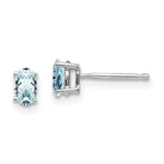 Load image into Gallery viewer, 14K White Gold Aquamarine Earrings 0.66-Carat tw
