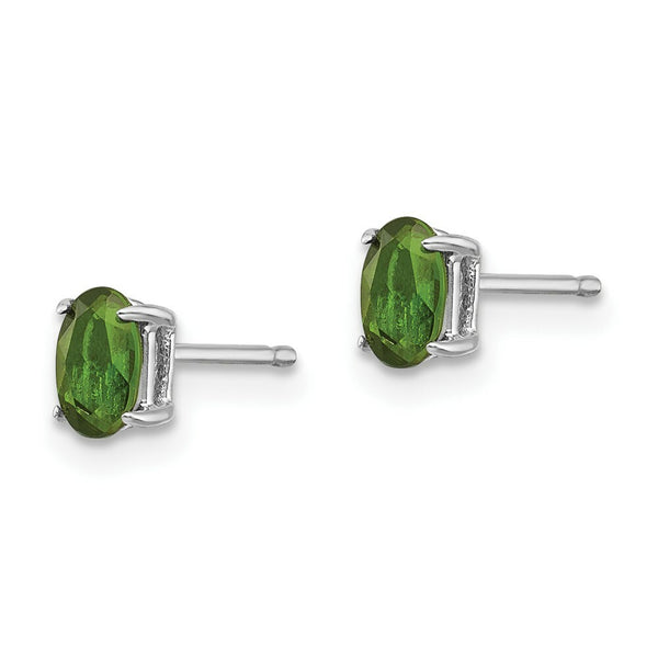14K White Gold Green Tourmaline Earrings 0.4-Carat tw