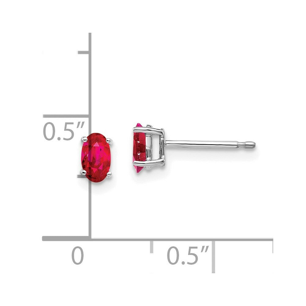 14K White Gold Ruby Earrings 0.64-Carat tw