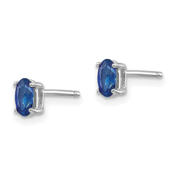 14K White Gold Sapphire Earrings 0.7-Carat tw