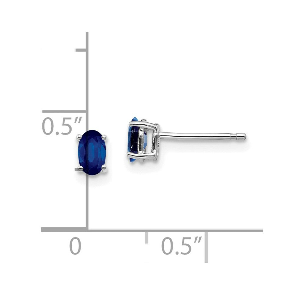 14K White Gold Sapphire Earrings 0.7-Carat tw