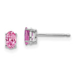 Load image into Gallery viewer, 14K White Gold Pink Sapphire Earrings 0.64-Carat tw
