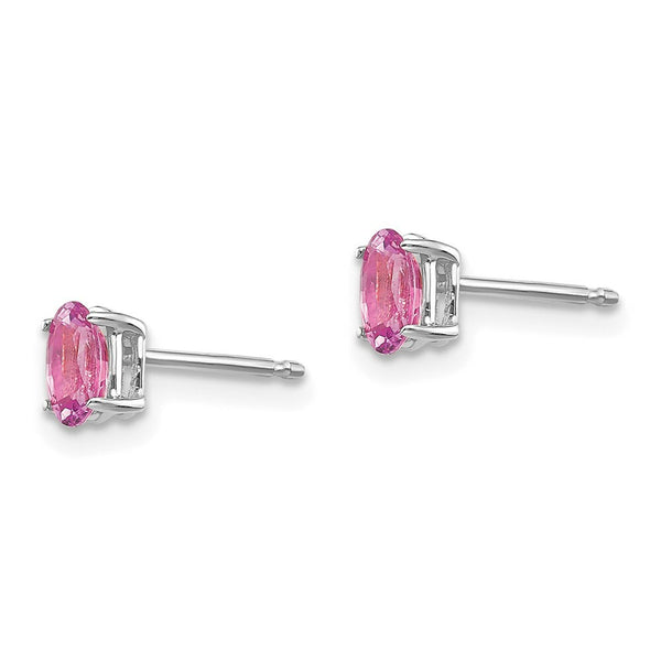 14K White Gold Pink Sapphire Earrings 0.64-Carat tw