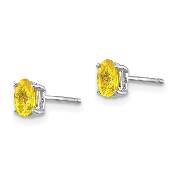14K White Gold Yellow Sapphire Earrings 0.66-Carat tw