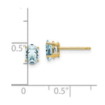 Load image into Gallery viewer, 14K Yellow Gold Aquamarine Post Earrings, 4/5-Carat Gemweight
