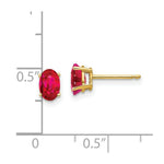 Load image into Gallery viewer, 14K Yellow Gold Ruby Post Earrings, 1.2-Carat Gemweight
