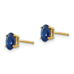 Load image into Gallery viewer, 14K Yellow Gold Sapphire Post Earrings, 1.3-Carat Gemweight
