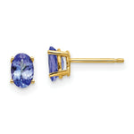 Load image into Gallery viewer, 14K Yellow Gold Tanzanite Post Earrings 1-Carat tw
