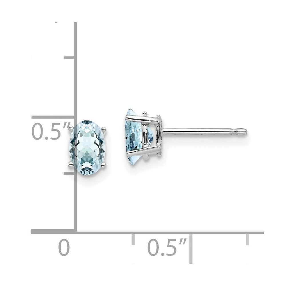 14k White Gold Aquamarine Earrings, 4/5-Carat Gemweight