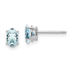 Load image into Gallery viewer, 14k White Gold Aquamarine Earrings, 4/5-Carat Gemweight
