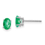 Load image into Gallery viewer, 14k White Gold Emerald Earrings, 4/5-Carat Gemweight
