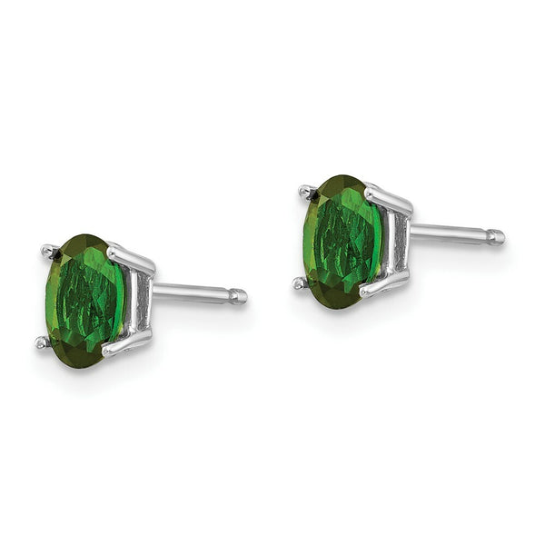 14k White Gold Green Tourmaline Earrings, 1/2-Carat Gemweight