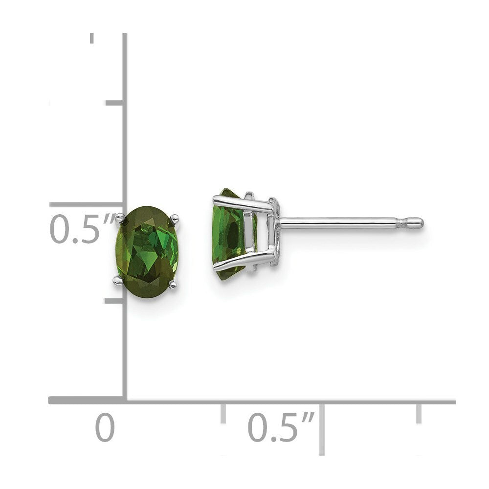 14k White Gold Green Tourmaline Earrings, 1/2-Carat Gemweight