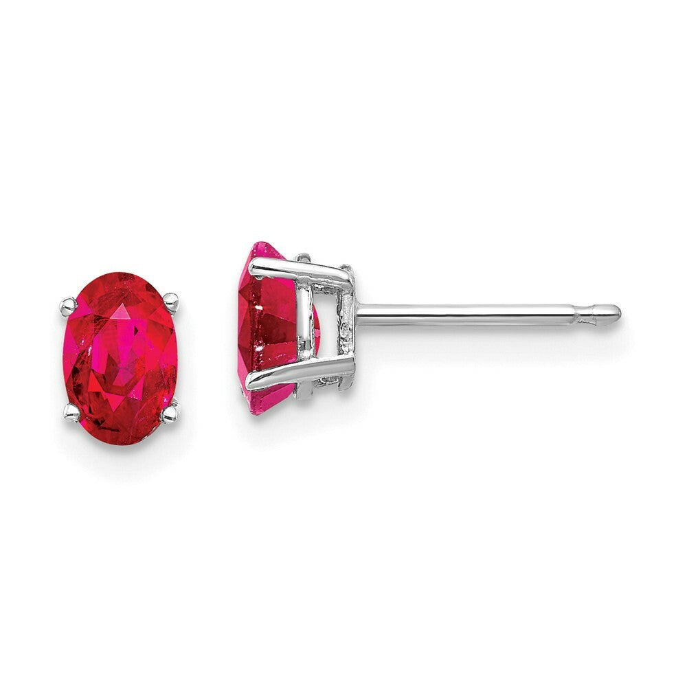 14k White Gold Ruby Earrings, 1.2-Carat Gemweight