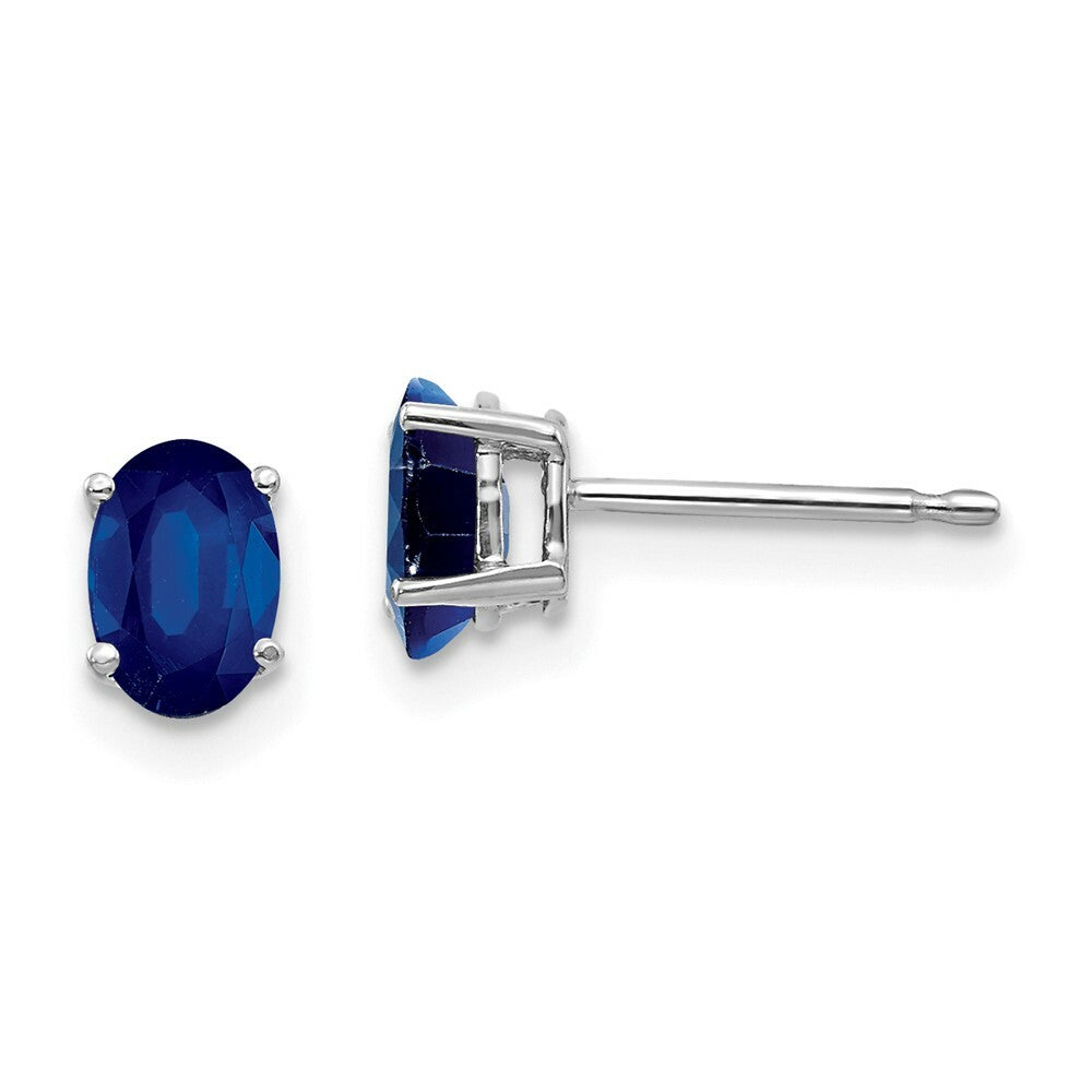 14k White Gold Sapphire Earrings, 1.3-Carat Gemweight