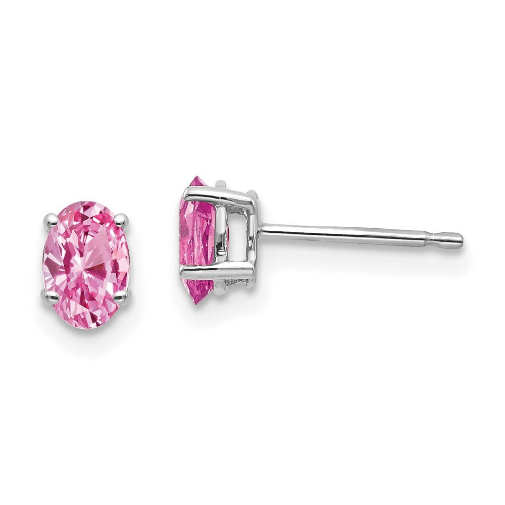 14k White Gold Pink Sapphire Earrings, 1.2-Carat Gemweight
