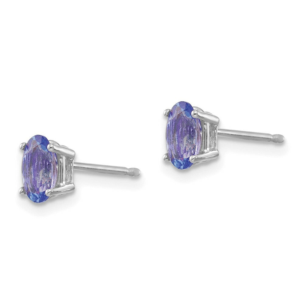 14k White Gold Tanzanite Earrings, 1-Carat Gemweight