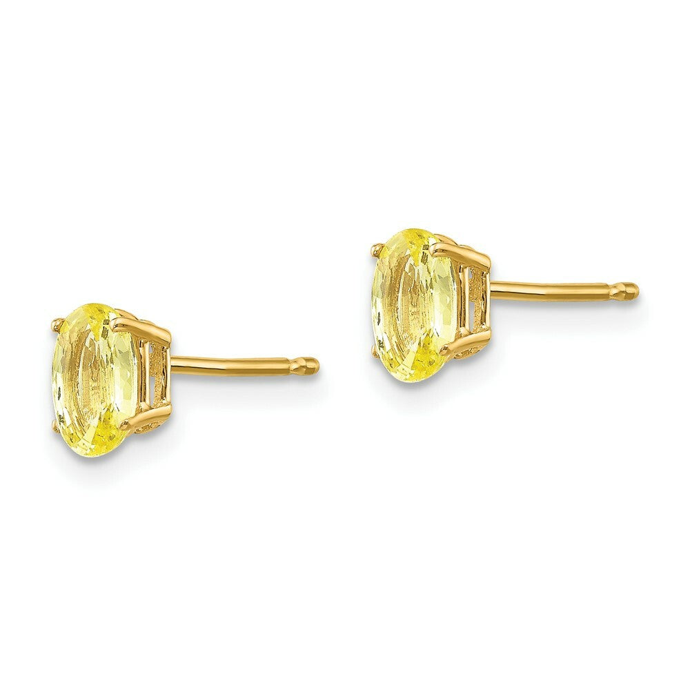 14K Yellow Gold Yellow Sapphire Earrings 1.22-Carat tw