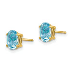 Load image into Gallery viewer, 14K Yellow Gold Aquamarine Post Earrings 1.36-Carat tw
