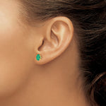 Load image into Gallery viewer, 14K Yellow Gold Emerald Post Earrings 1.56-Carat tw
