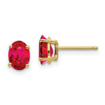 Load image into Gallery viewer, 14K Yellow Gold Ruby Post Earrings 2.2-Carat tw
