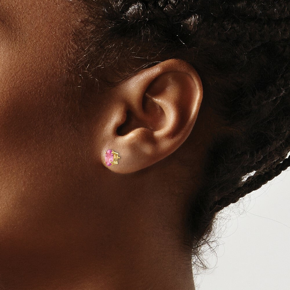 14K Yellow Gold Pink Sapphire Earrings 2.22-Carat tw