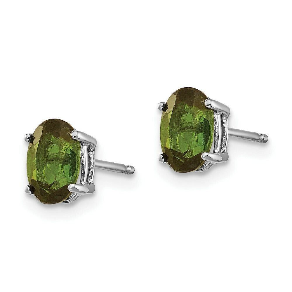 14K White Gold Green Tourmaline Earrings 1.4-Carat tw