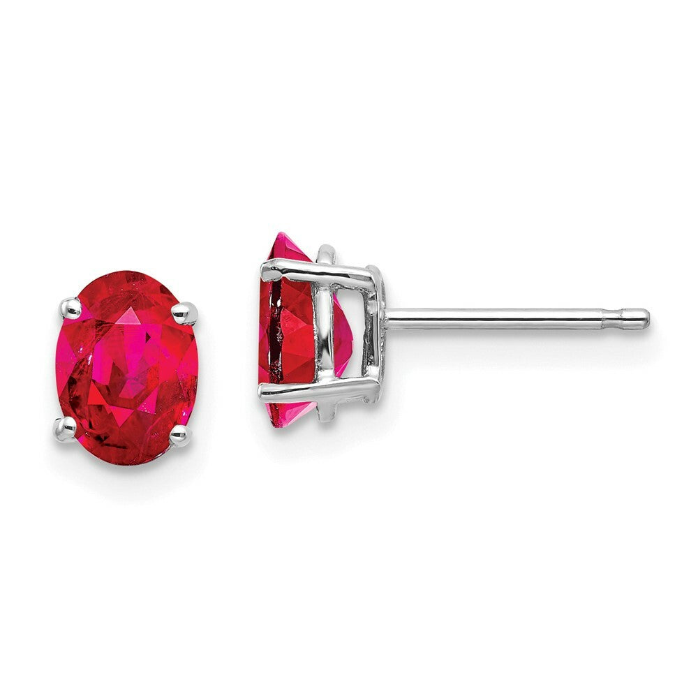 14K White Gold Ruby Earrings 2.2-Carat tw