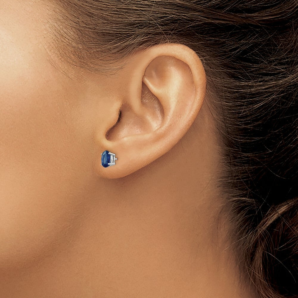 14K White Gold Sapphire Earrings 2.1-Carat tw