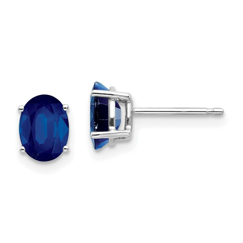 14K White Gold Sapphire Earrings 2.1-Carat tw